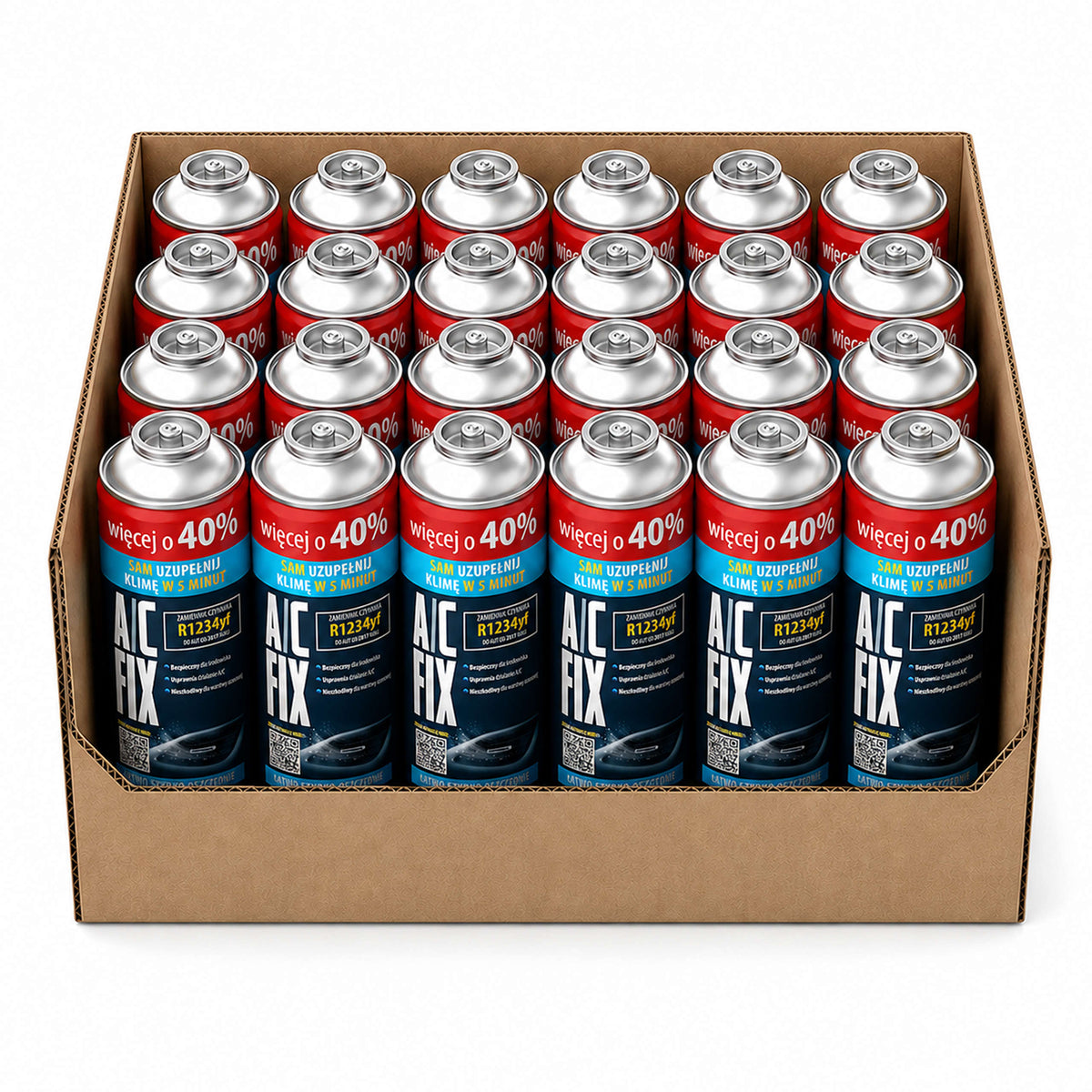 Blow 52-338# R1234YF Air Conditioning Refrigerant, 235 g, AC Fix, 24-pack