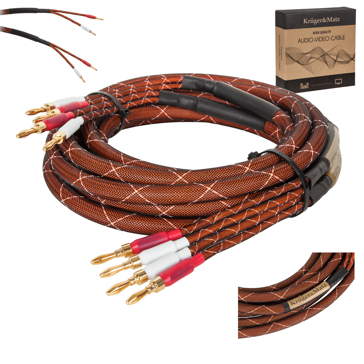Kruger&Matz Speaker Cables – Kruger&amp;Matz 5.0 m speaker cable (banana plugs) – image 5