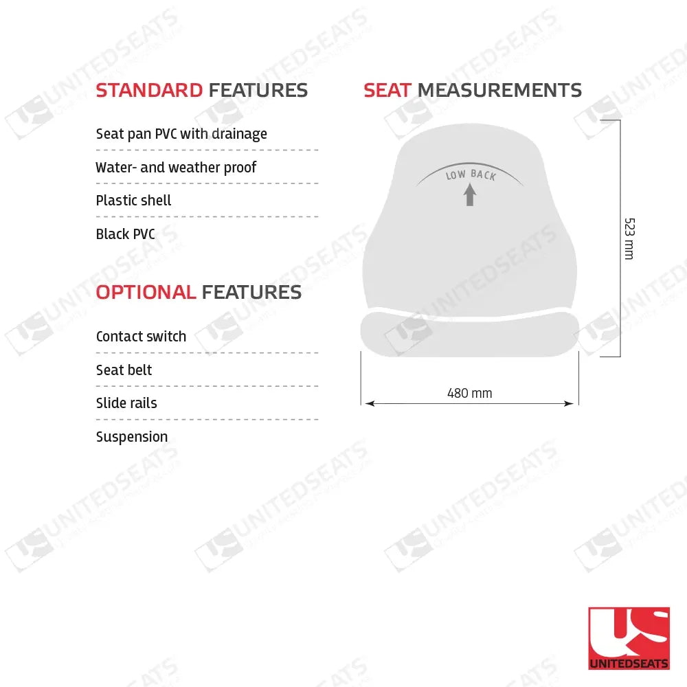 UnitedSeats MI800 tractor seat PVC - UnitedSeats Vehicle Seat (image 6)