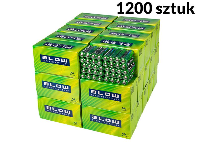 Blow Alkaline – 82-569# Blow Super Heavy Duty AA R06P Batteries, 1,200-pack