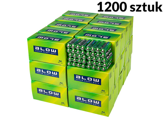Blow Alkaline – 82-569# Blow Super Heavy Duty AA R06P Batteries, 1,200-pack