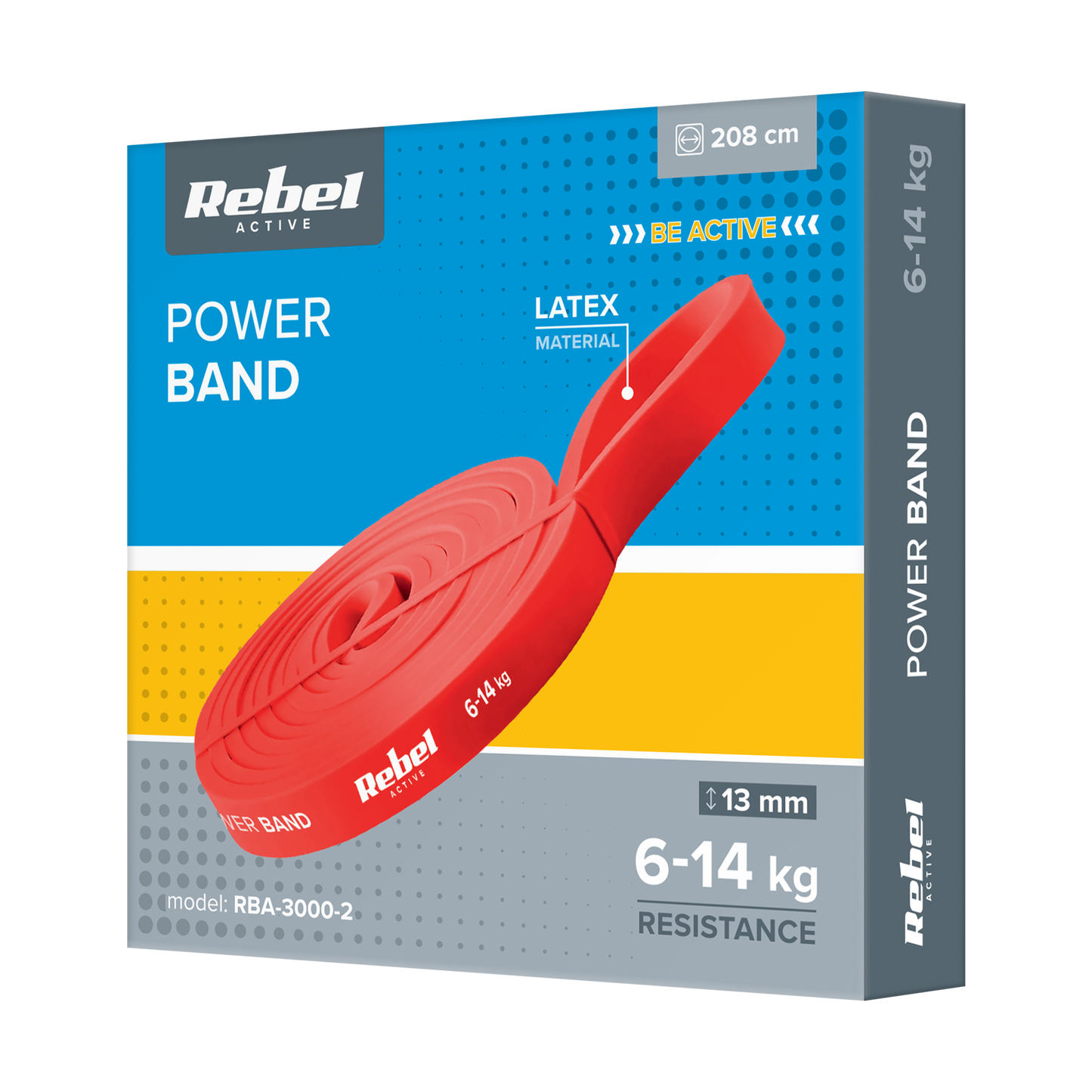 Rebel Latex Exercise Band - Power Band PL-2, Red, 6–14 kg REBEL ACTIVE – image 3
