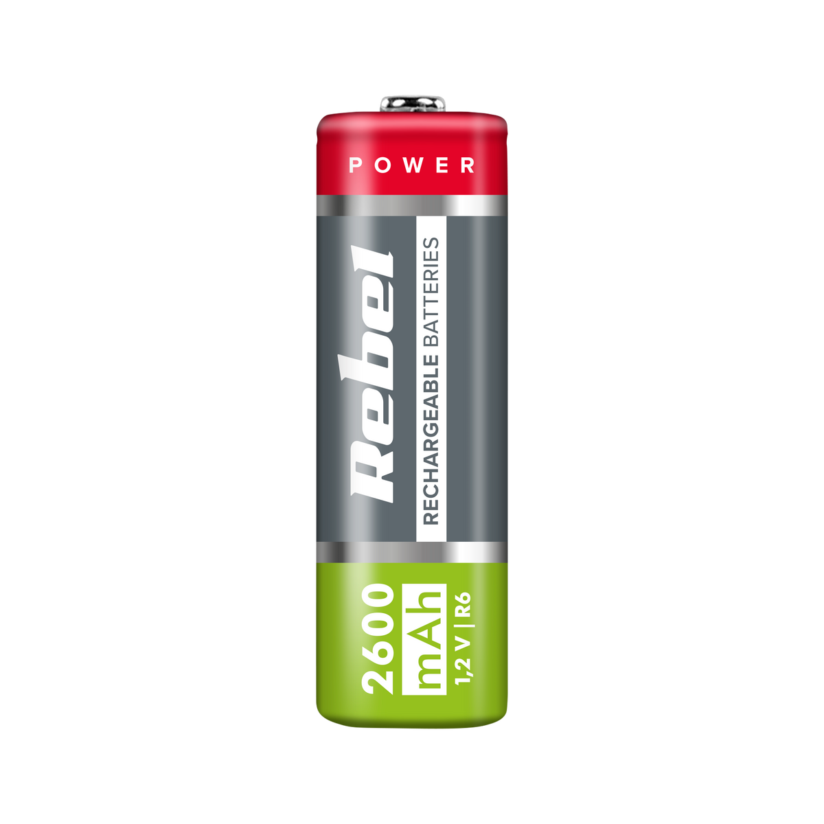 Rebel REBEL AA Rechargeable Batteries, 2600 mAh, Ni-MH, 1.2V, 4 per pack, R6 – image 2