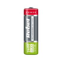Rebel REBEL AA Rechargeable Batteries, 2600 mAh, Ni-MH, 1.2V, 4 per pack, R6 – image 2