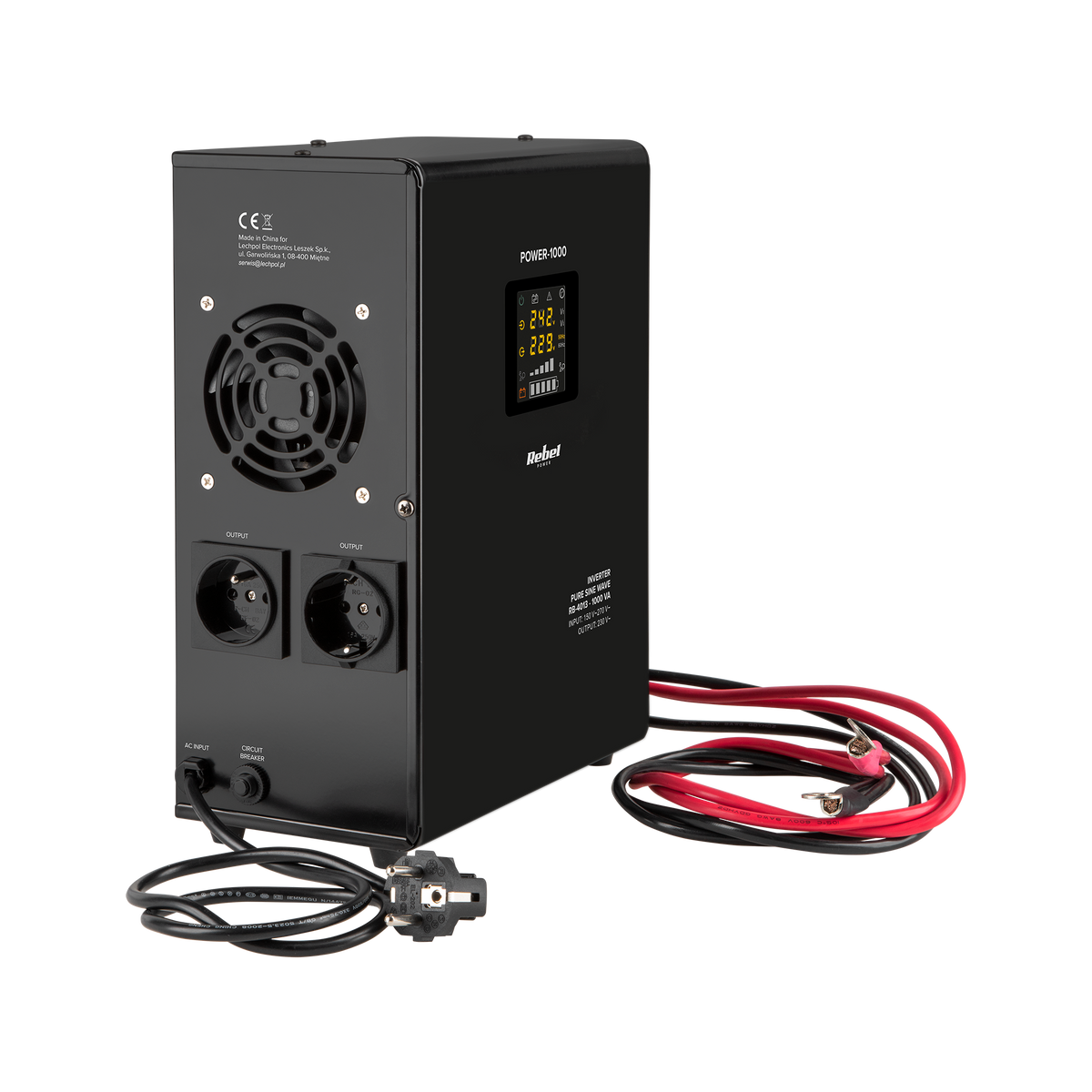 Rebel Rebel POWER-500 Wall-Mounted Emergency Power Supply - Inverter with Pure Sine Wave Output and Charging Function 12V 230V 500VA/300W – image 14
