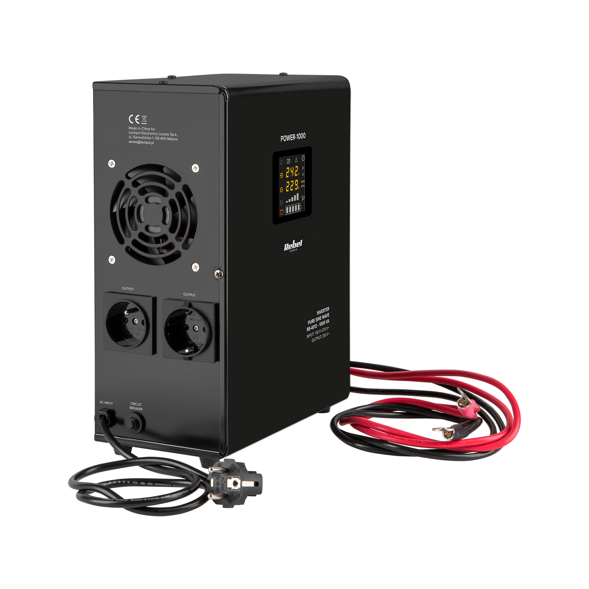 Rebel Rebel POWER-500 Wall-Mounted Emergency Power Supply - Inverter with Pure Sine Wave Output and Charging Function 12V 230V 500VA/300W – image 14
