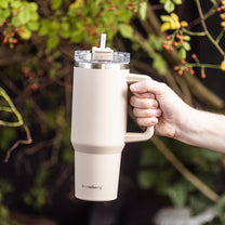 Klausberg Insulated mug with straw, beige, 1100 ml, stainless steel, Klausberg, KB-7944 – image 2