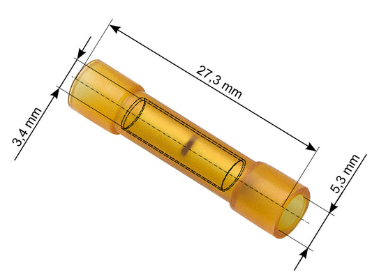 Blow Connectors – 43-093# Insulated connector, 27.3/5.3/3.4, yellow, 100 pcs.