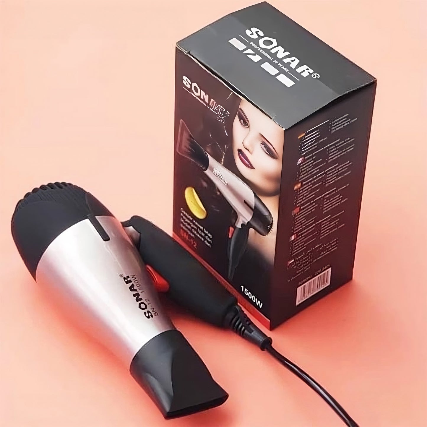 RTO Folding Travel Hair Dryer with Concentrator, 1500 W, High-Powered -u159-1 – image 3