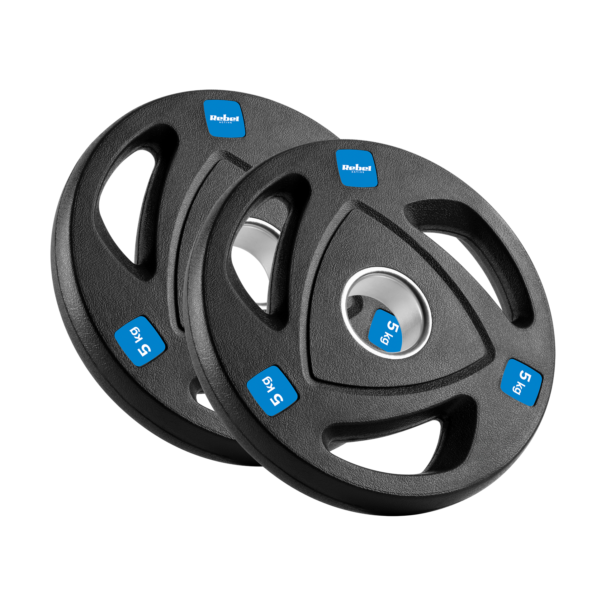 Rebel Rubber-coated cast iron Olympic weights, 30 kg set (8 x 1.25 kg + 4 x 2.5 kg + 2 x 5 kg), 51 mm hole, REBEL ACTIVE – image 2