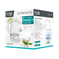 Teesa Electric – TEESA Electric Kettle, Glass, 2200 W, White, 1.7 L – image 5