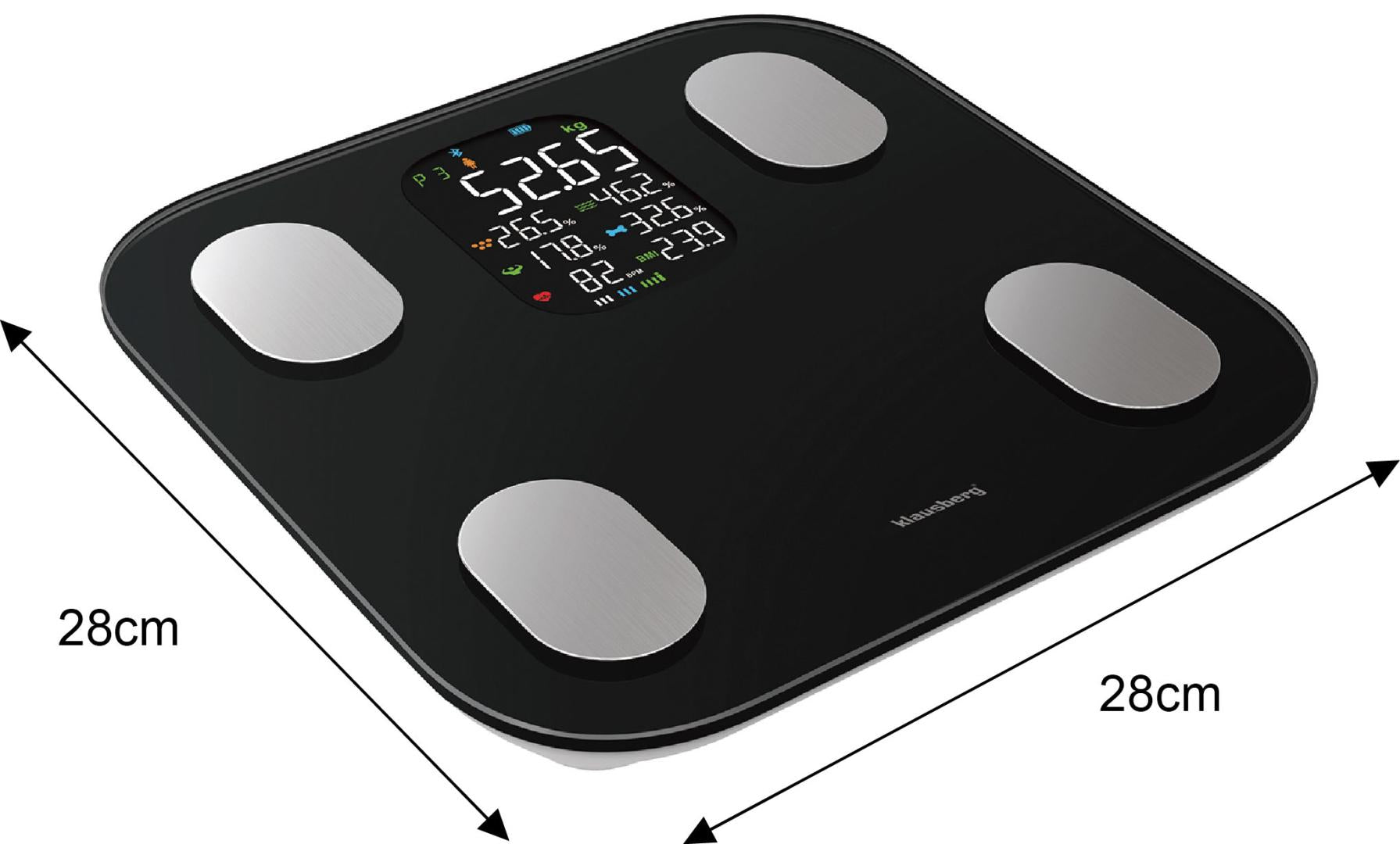 Klausberg Electronic bathroom scale with body composition analyzer, black, Klausberg, KB-7854 – image 2