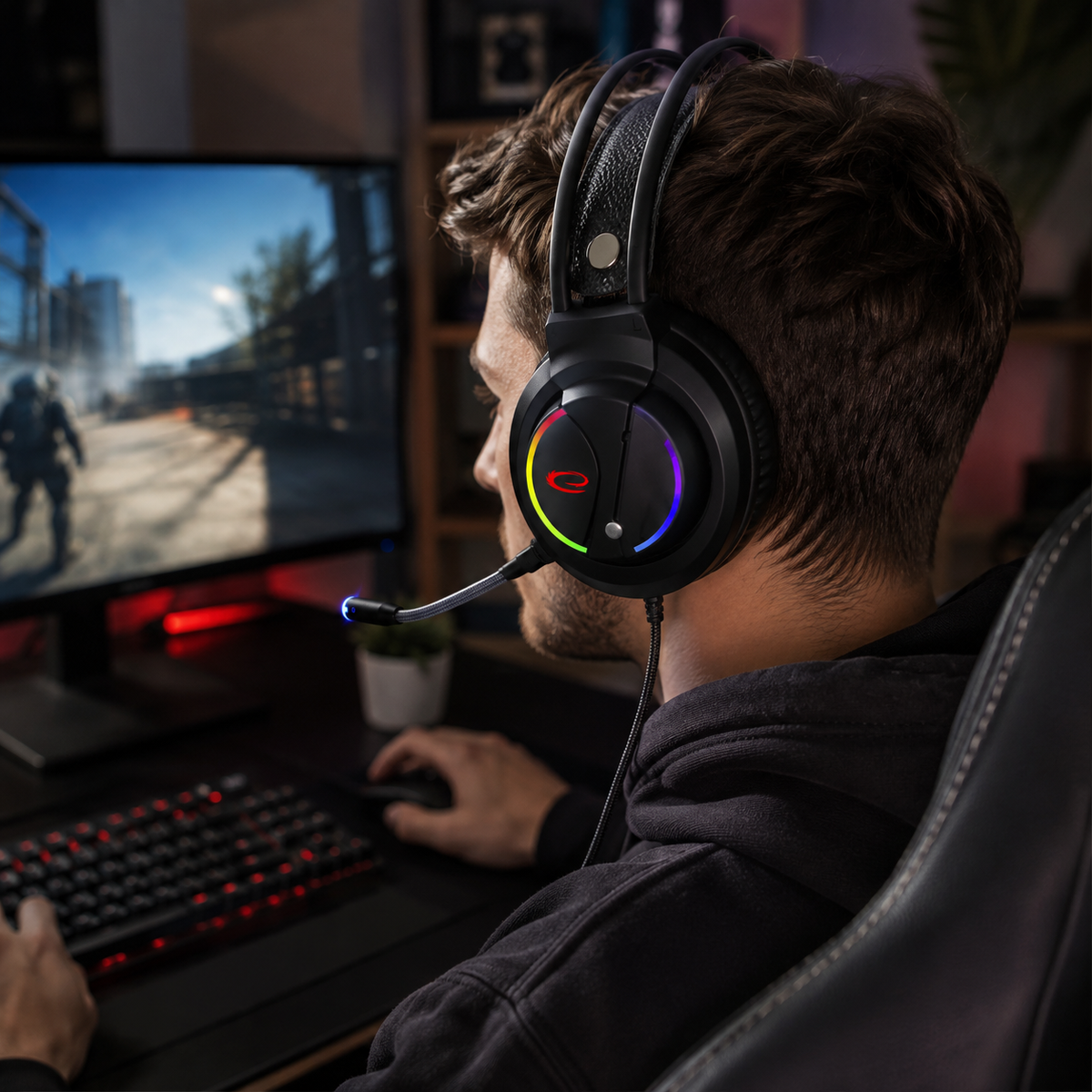 Esperanza Over-ear – EGH470 Esperanza Gaming Headset with Microphone (Nightshade) – image 4