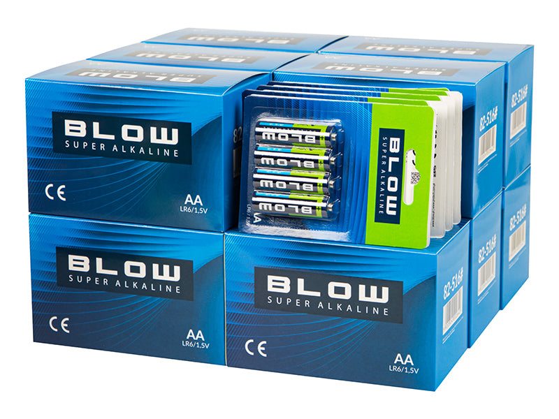 Blow 82-672# Blow Super Alkaline AA LR6 Batteries, Blister Pack, Carton of 480