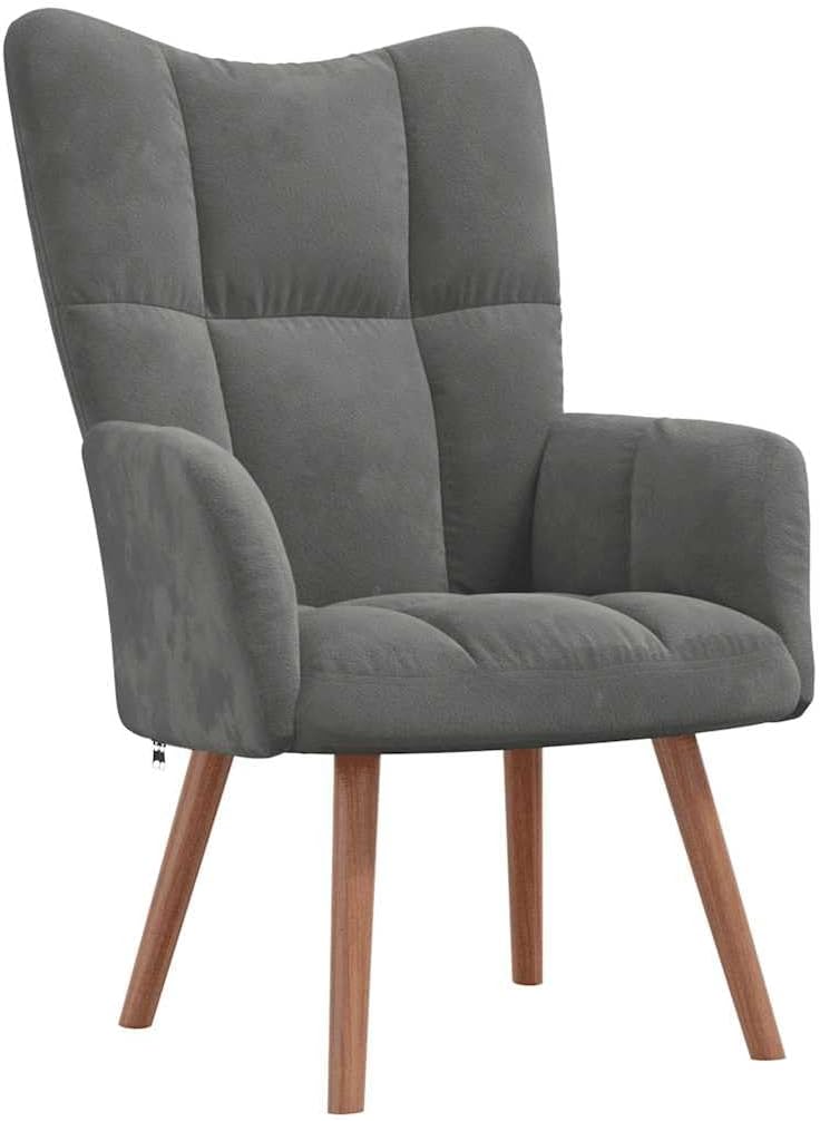 vidaXL Recliner Chair, Armchair with Steel Frame, Wooden Legs, Relaxing Chair, Upholstered Chair with Armrest, TV Chair, Living Room, Modern, Light Green Velvet - Carlat