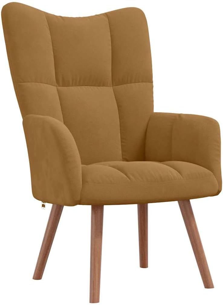 vidaXL Recliner Chair, Armchair with Steel Frame, Wooden Legs, Relaxing Chair, Upholstered Chair with Armrest, TV Chair, Living Room, Modern, Light Green Velvet - Carlat