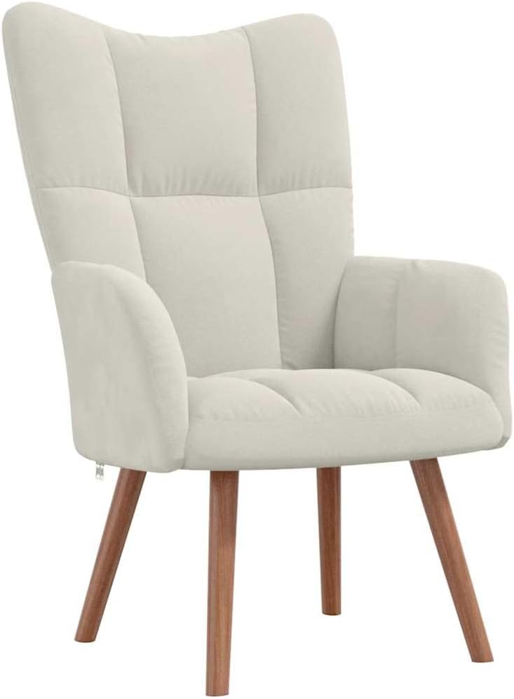 vidaXL Recliner Chair, Armchair with Steel Frame, Wooden Legs, Relaxing Chair, Upholstered Chair with Armrest, TV Chair, Living Room, Modern, Light Green Velvet - Carlat
