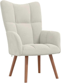 vidaXL Recliner Chair, Armchair with Steel Frame, Wooden Legs, Relaxing Chair, Upholstered Chair with Armrest, TV Chair, Living Room, Modern, Light Green Velvet - Carlat