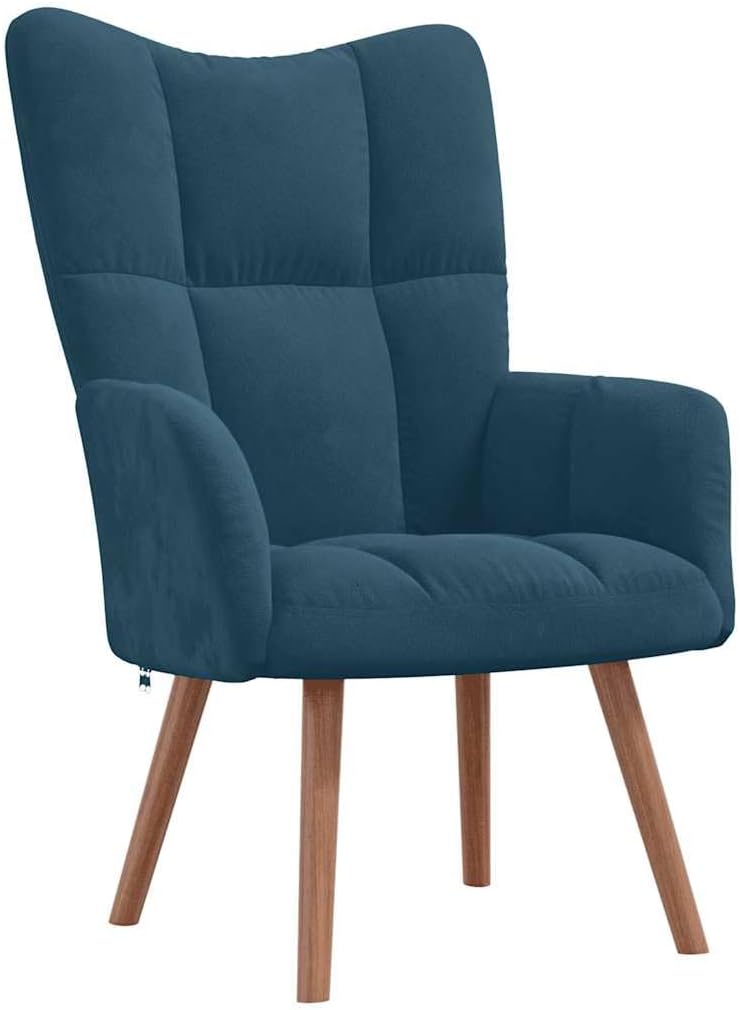 vidaXL Recliner Chair, Armchair with Steel Frame, Wooden Legs, Relaxing Chair, Upholstered Chair with Armrest, TV Chair, Living Room, Modern, Light Green Velvet - Carlat
