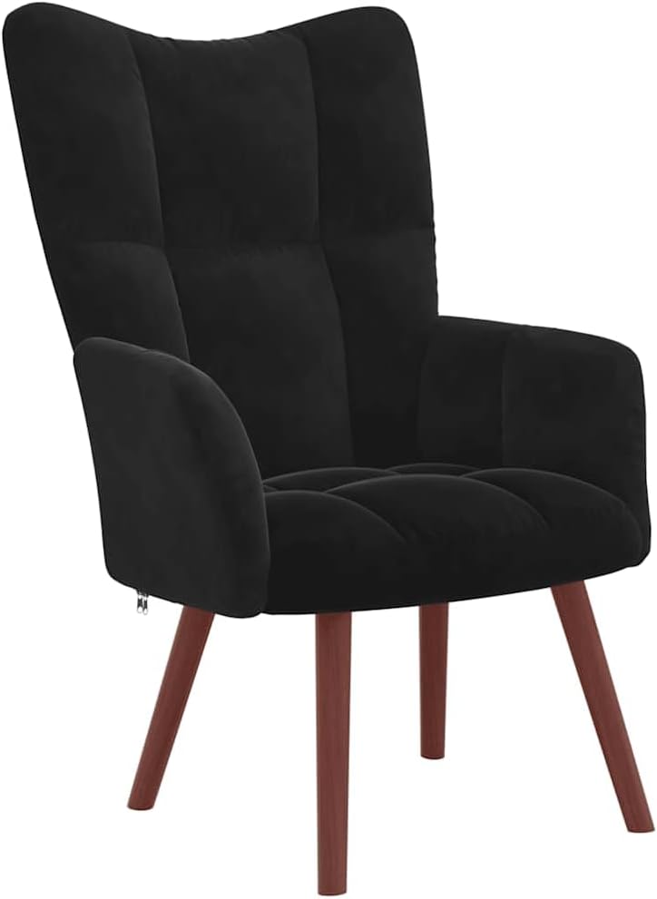 vidaXL Recliner Chair, Armchair with Steel Frame, Wooden Legs, Relaxing Chair, Upholstered Chair with Armrest, TV Chair, Living Room, Modern, Light Green Velvet - Carlat