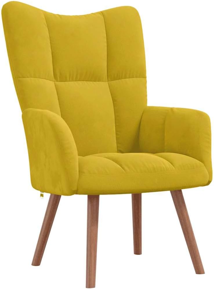 vidaXL Recliner Chair, Armchair with Steel Frame, Wooden Legs, Relaxing Chair, Upholstered Chair with Armrest, TV Chair, Living Room, Modern, Light Green Velvet - Carlat