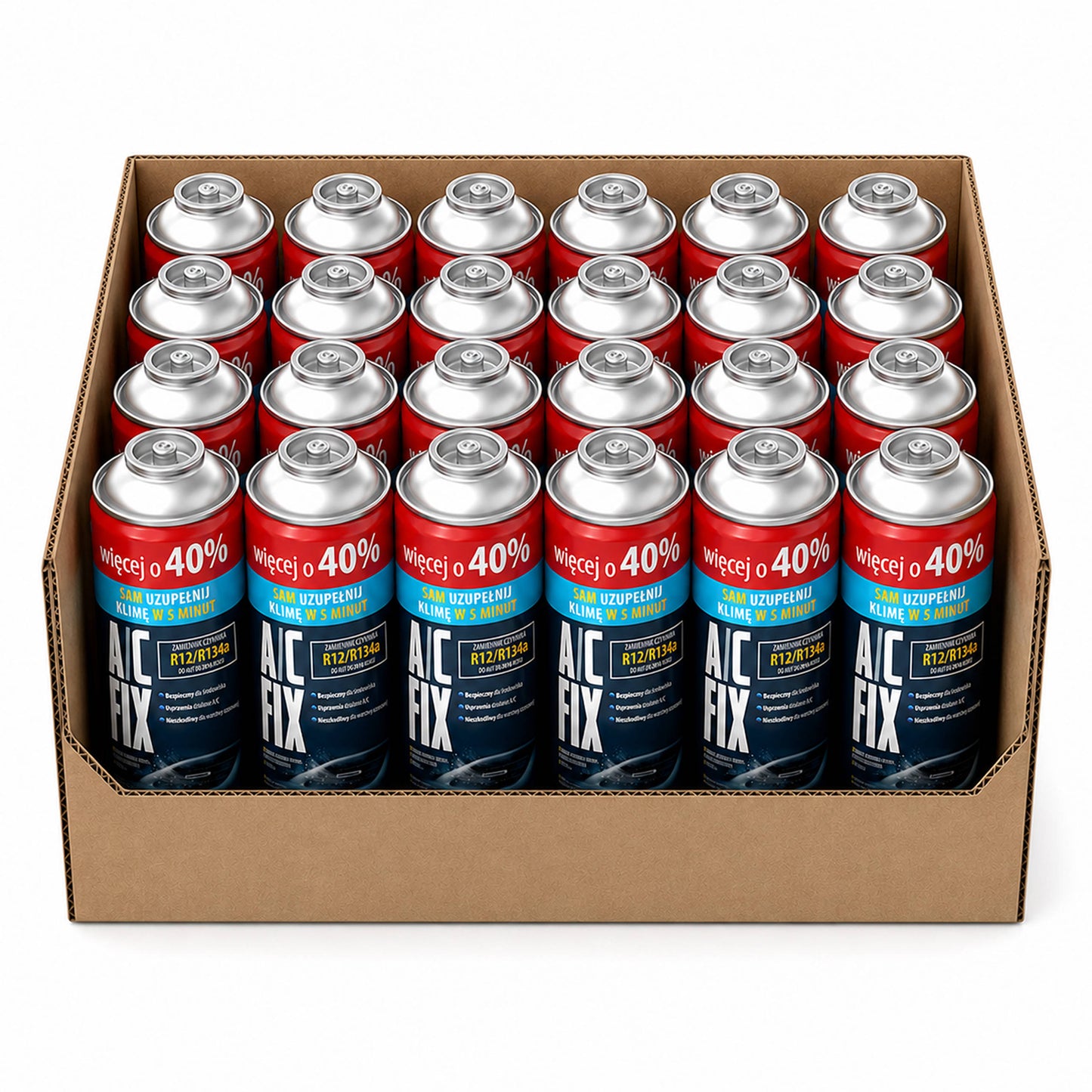 Blow 52-336# Air Conditioning Refrigerant R12, R134a, 235 g, AC Fix, 24-pack