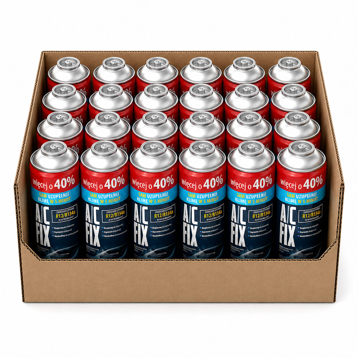 Blow 52-336# Air Conditioning Refrigerant R12, R134a, 235 g, AC Fix, 24-pack