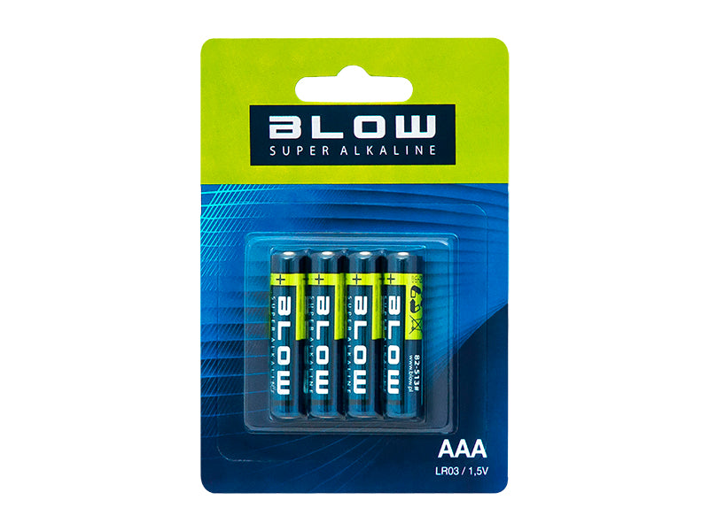 Blow 82-513# Blow Super Alkaline AAA LR3 Batteries, 4-Pack Blister Pack