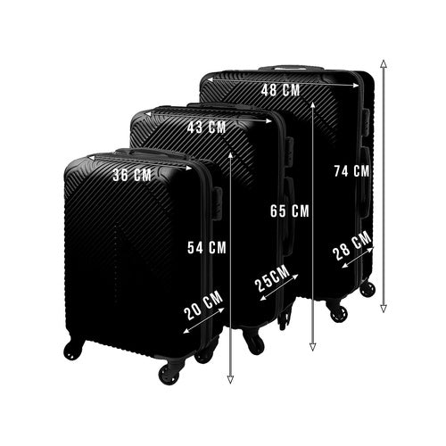 TRIZAND The remaining – 3-in-1 Luggage Set—Black Trizand 26661 – image 3