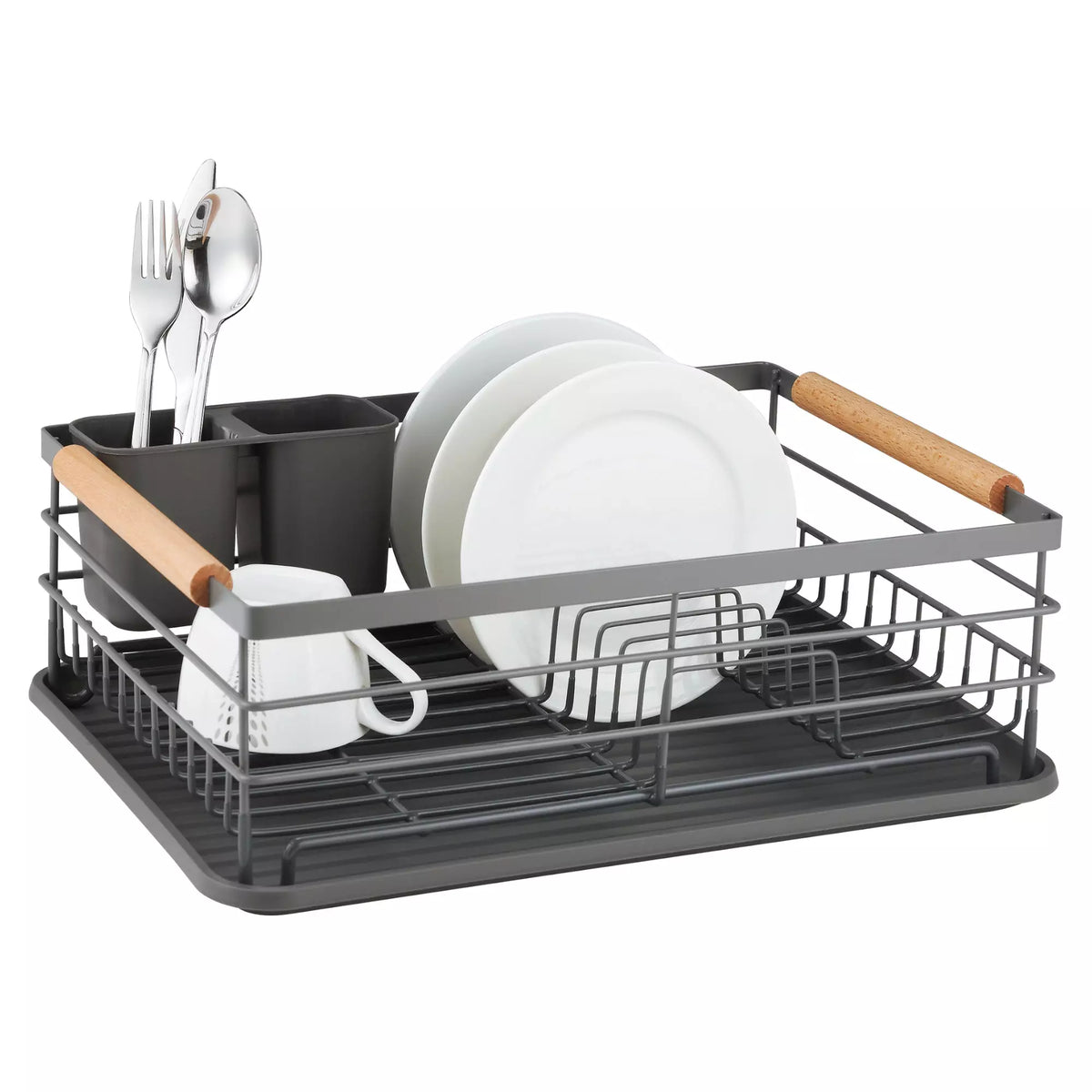 KINGHoff Kitchen Accessories – Dish rack, steel and plastic, gray, Kinghoff