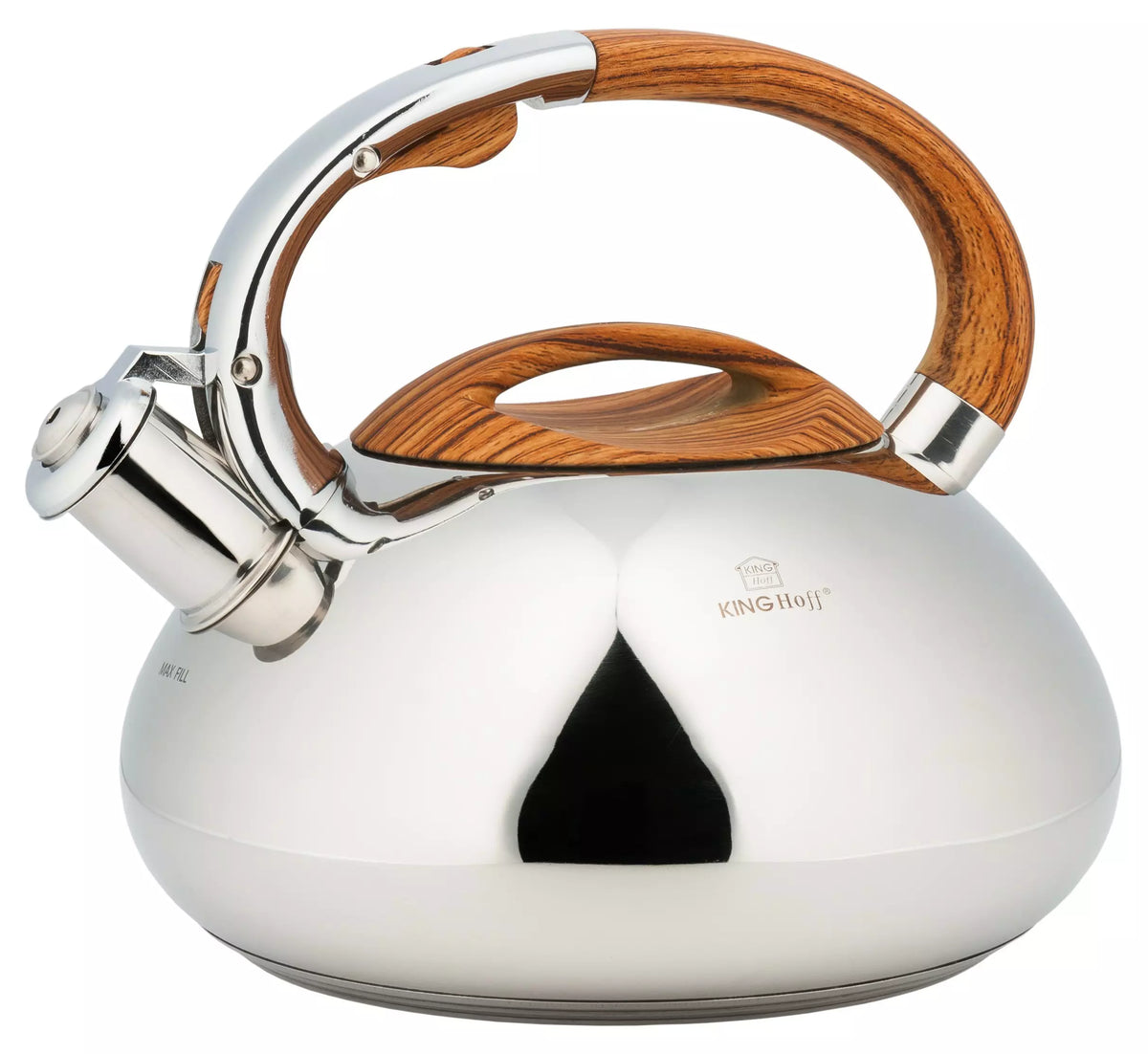 KINGHoff Traditional Teakettles – Traditional 3-liter Kettle, Silver Kinghoff