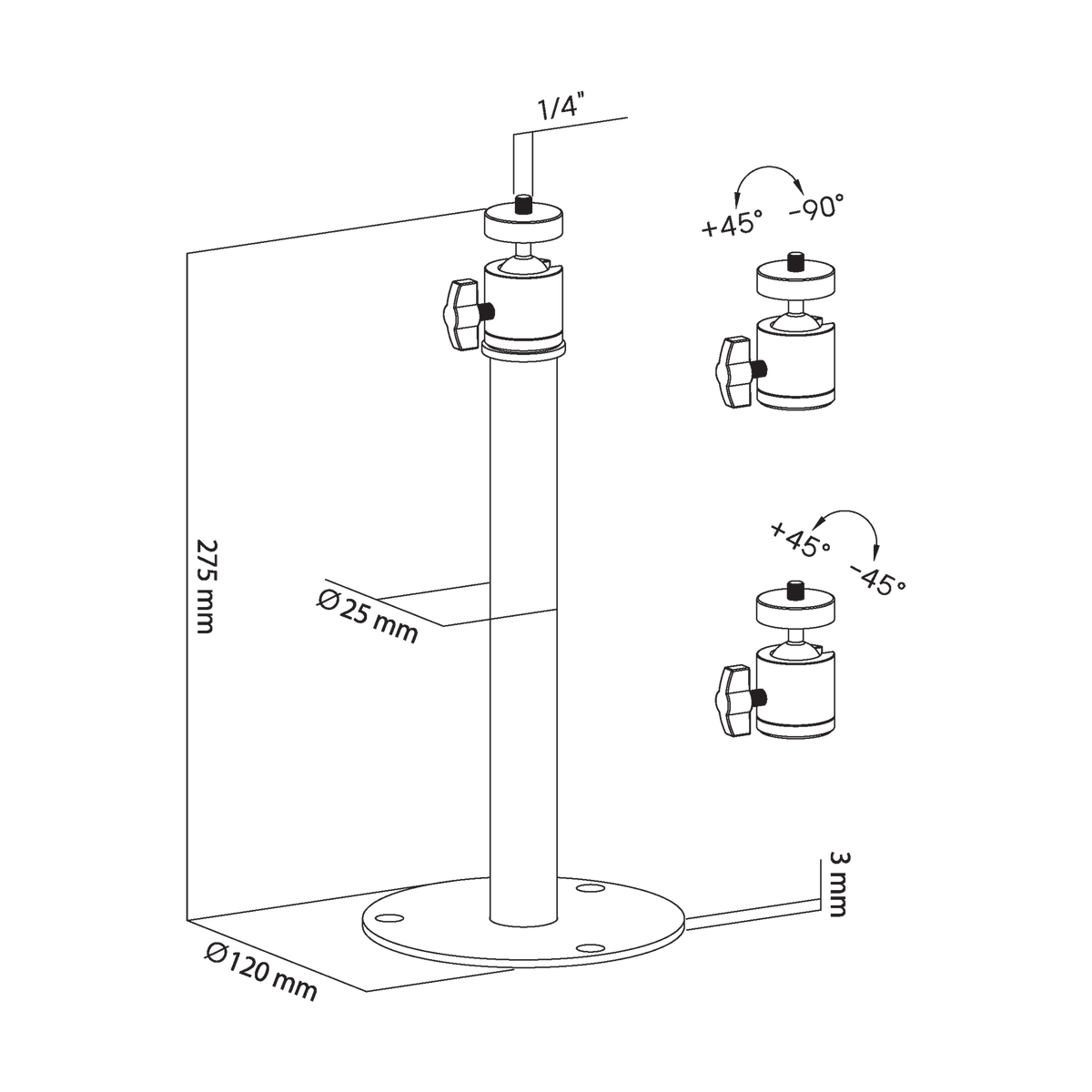 Cabletech Projector Mounts – Wall/Ceiling Mount for a Projector – image 7