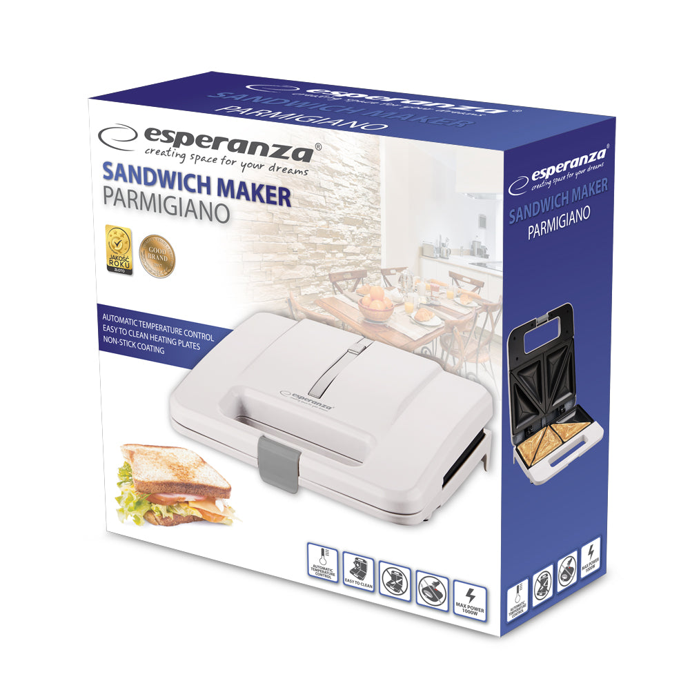 Esperanza Toasters and – EKT010W Esperanza Parmigiano Sandwich Toaster, 1000 W, White – image 5
