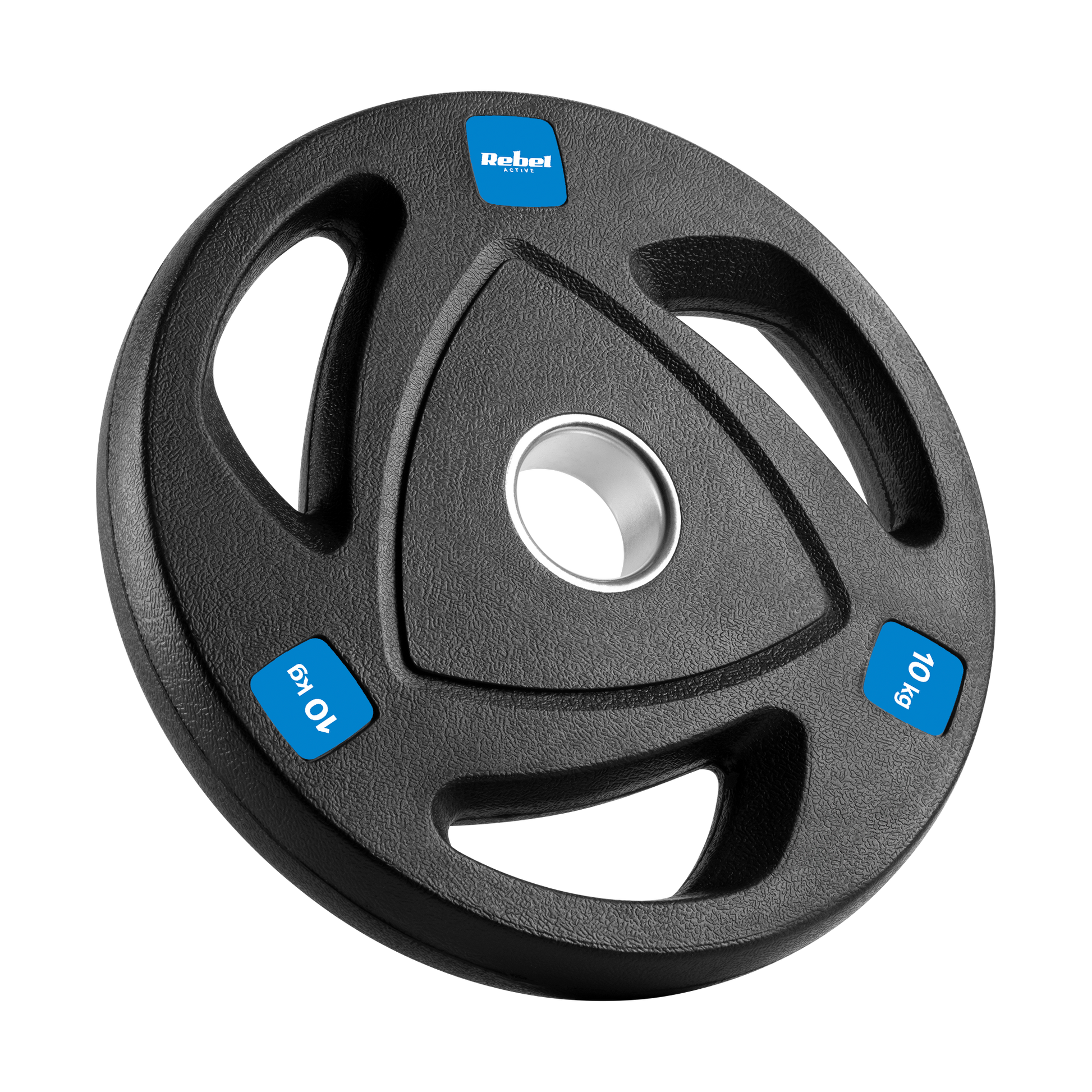 Rebel Rubber-coated cast iron Olympic weights, set of 2x10 kg, 51 mm hole, REBEL ACTIVE – image 2