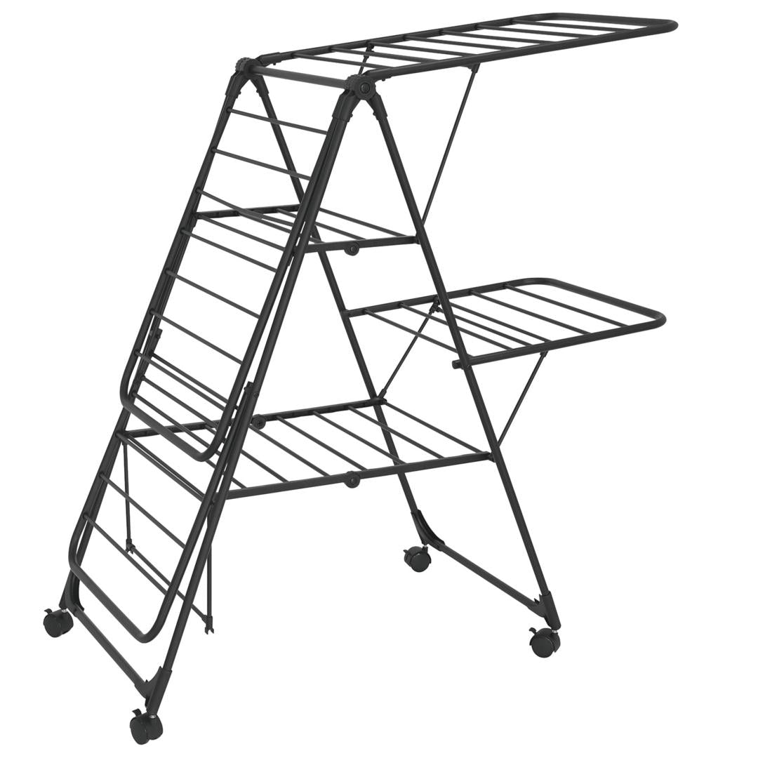 KINGHoff Large folding clothes drying rack with casters, 157 cm, Kinghoff KH-2046 – image 13