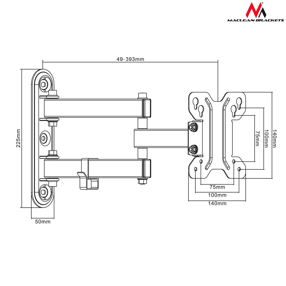 Maclean Maclean TV Mount/Hanger, max VESA 100x100, 13-32", 30 kg, MC-740 – image 8