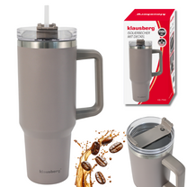 Klausberg Insulated mug with straw, gray, 1100 ml, stainless steel, Klausberg, KB-7943 – image 4