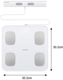 Klausberg Bathroom scale with handle, electronic, white, precise body composition analysis, Klausberg, KB-7853