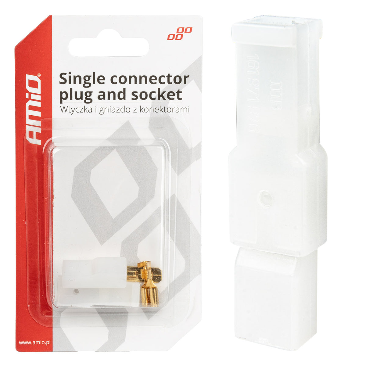 AMiO 1-pin plug, socket, and connector set + amio-03511 connectors