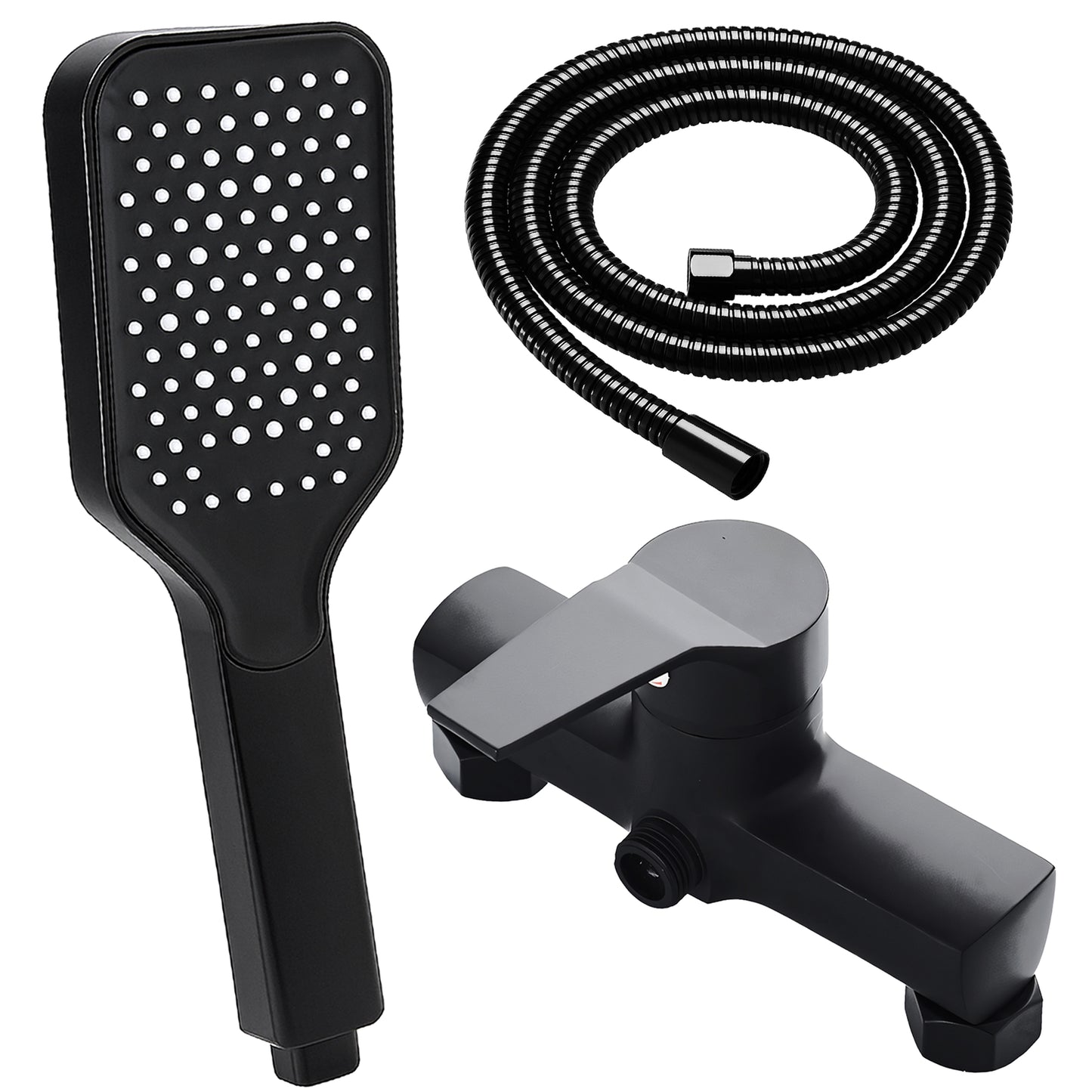 RTO Rain Shower Set, Black, Shower Head, Handheld Shower, Wall-Mounted - or1112 – image 2