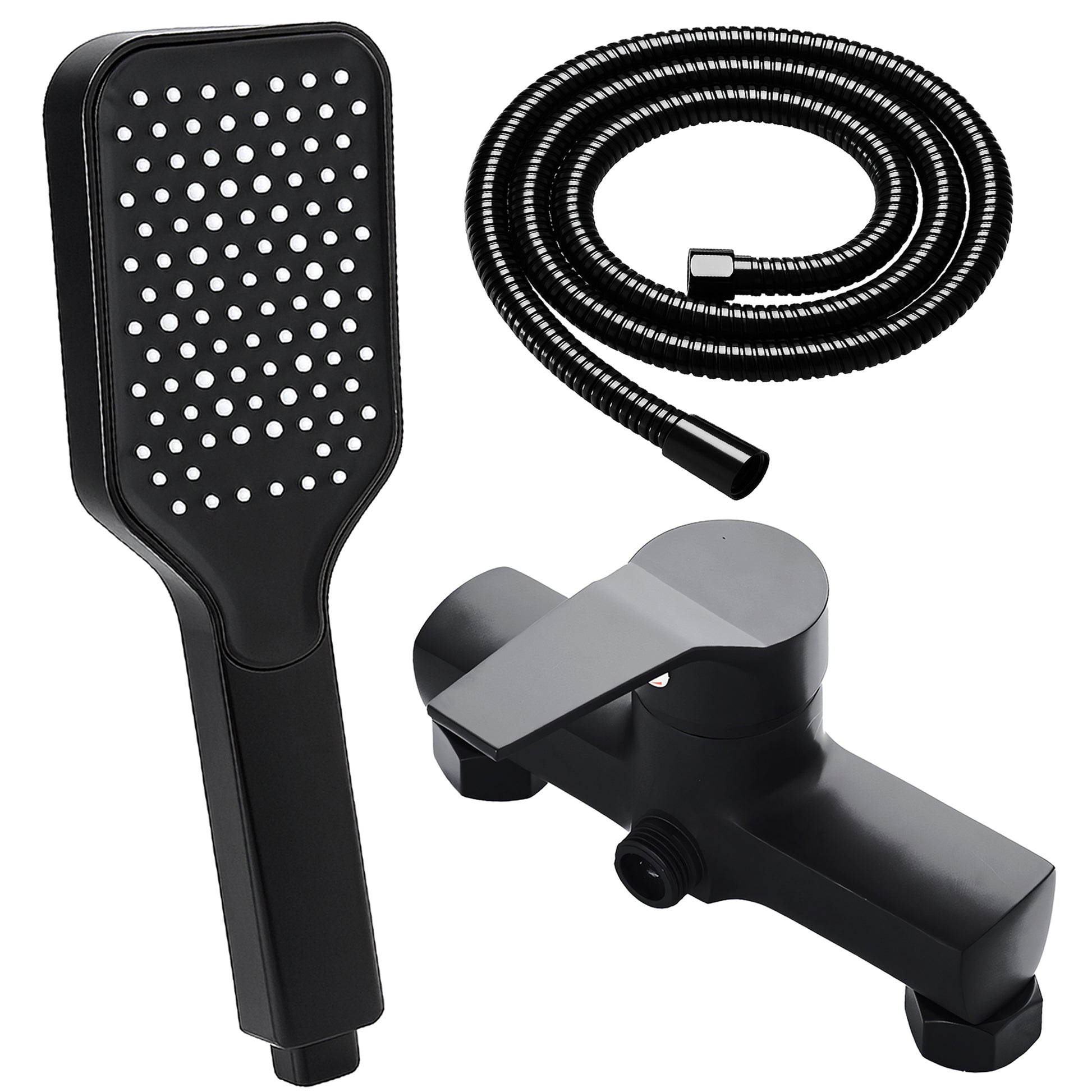 RTO Rain Shower Set, Black, Shower Head, Handheld Shower, Wall-Mounted - or1112 – image 2