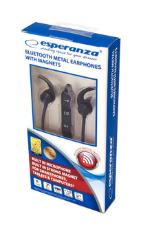 Esperanza Wireless – EH186K Esperanza Black Metal Bluetooth Earbuds – image 2