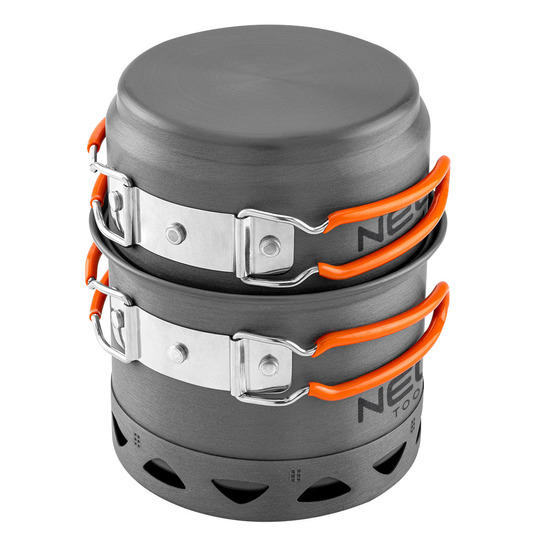 NEO TOOLS 2 in 1 tourist pots with heat sink + bag