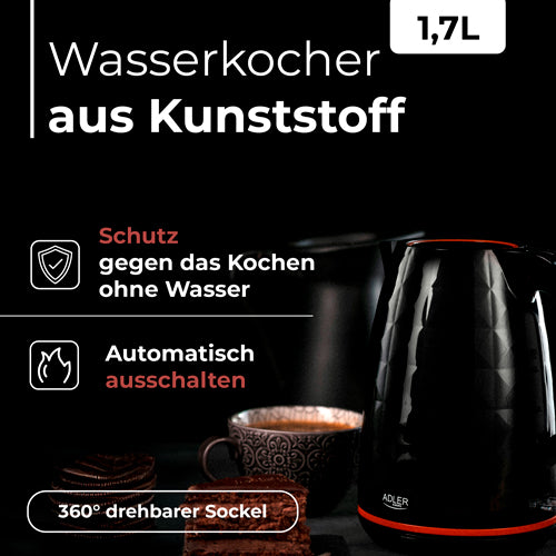 ADLER Electric kettles – AD 1277 black 1.7-liter plastic kettle – image 12