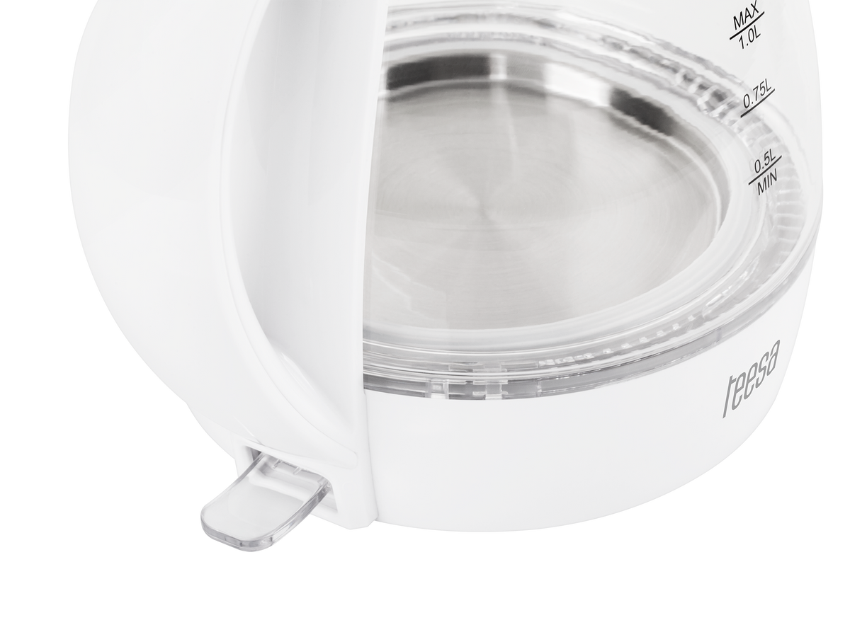 Teesa Electric – TEESA Electric Kettle, Glass, 1630 W, White, 1 L – image 3