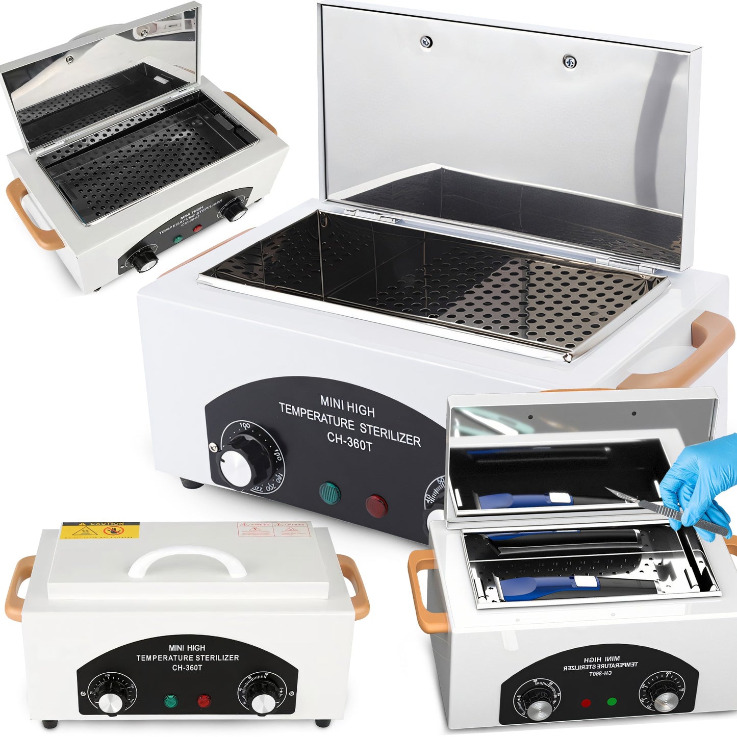 RTO 300W Hot Air Sterilizer with Timer, 220°C Instrument Disinfection, White - ER1258