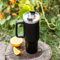 Klausberg Insulated mug with straw, black, 1100 ml, stainless steel, Klausberg, KB-7942 – image 2