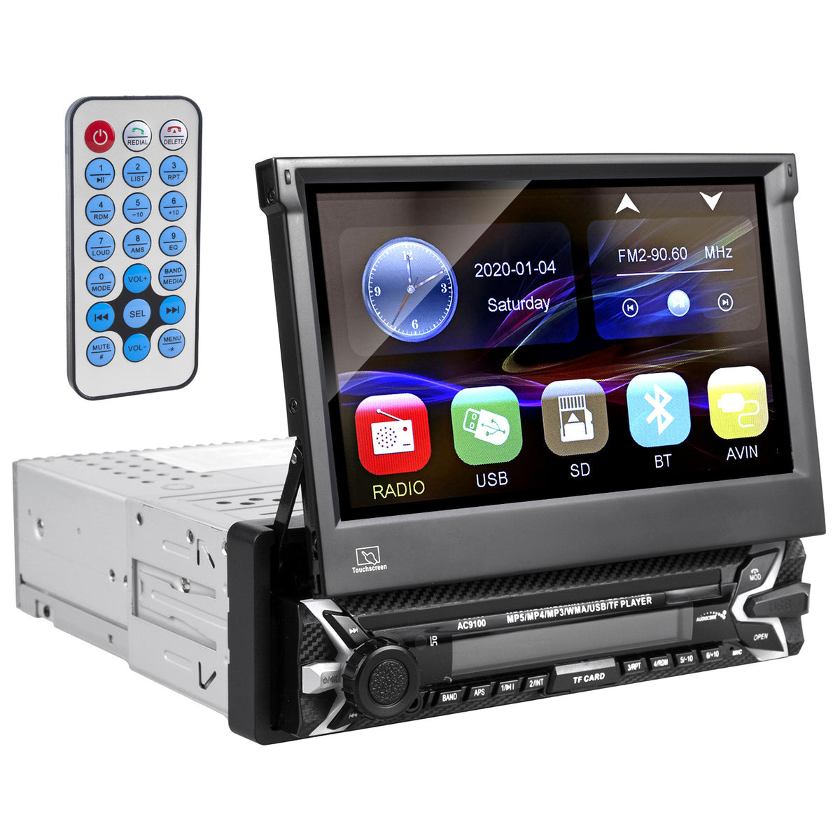 Audiocore Audiocore Car Stereo, 7" 1080P Sliding Touchscreen LCD Panel, MP5, AVI, DivX, Bluetooth, RDS, Remote Control Included, AC – image 2
