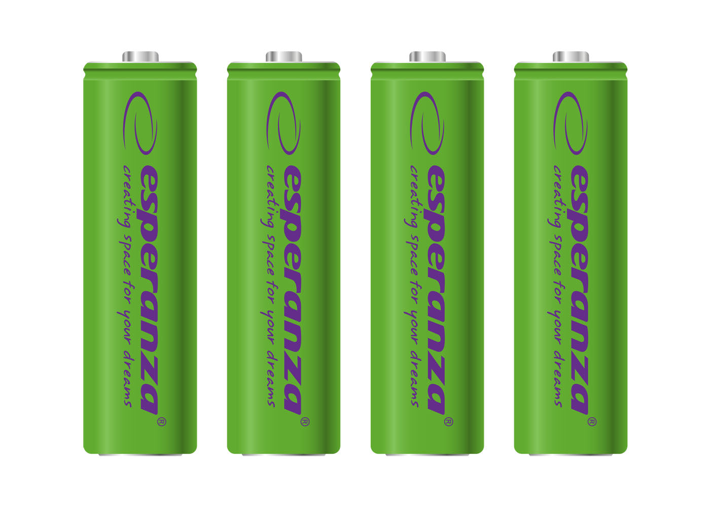 Esperanza EZA104G Esperanza Ni-MH AA Rechargeable Batteries, 2000 mAh, 4-Pack, Green