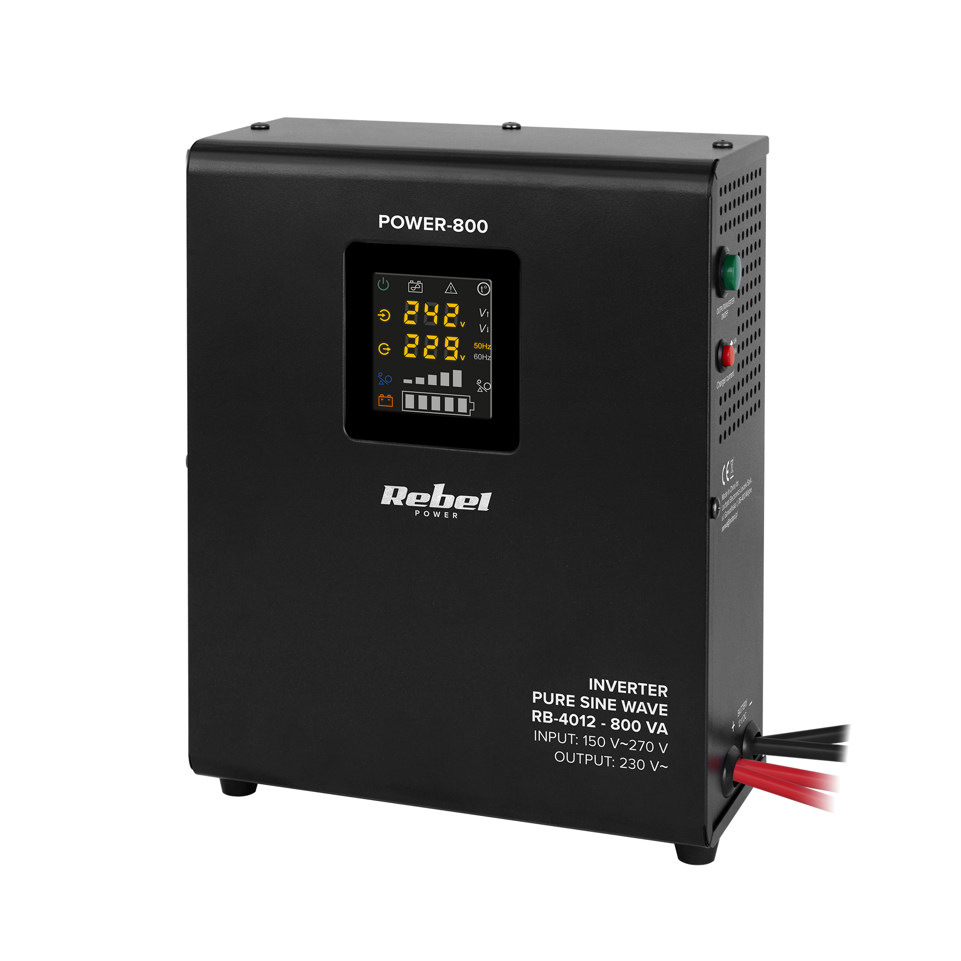 Rebel Rebel POWER-500 Wall-Mounted Emergency Power Supply - Inverter with Pure Sine Wave Output and Charging Function 12V 230V 500VA/300W – image 7